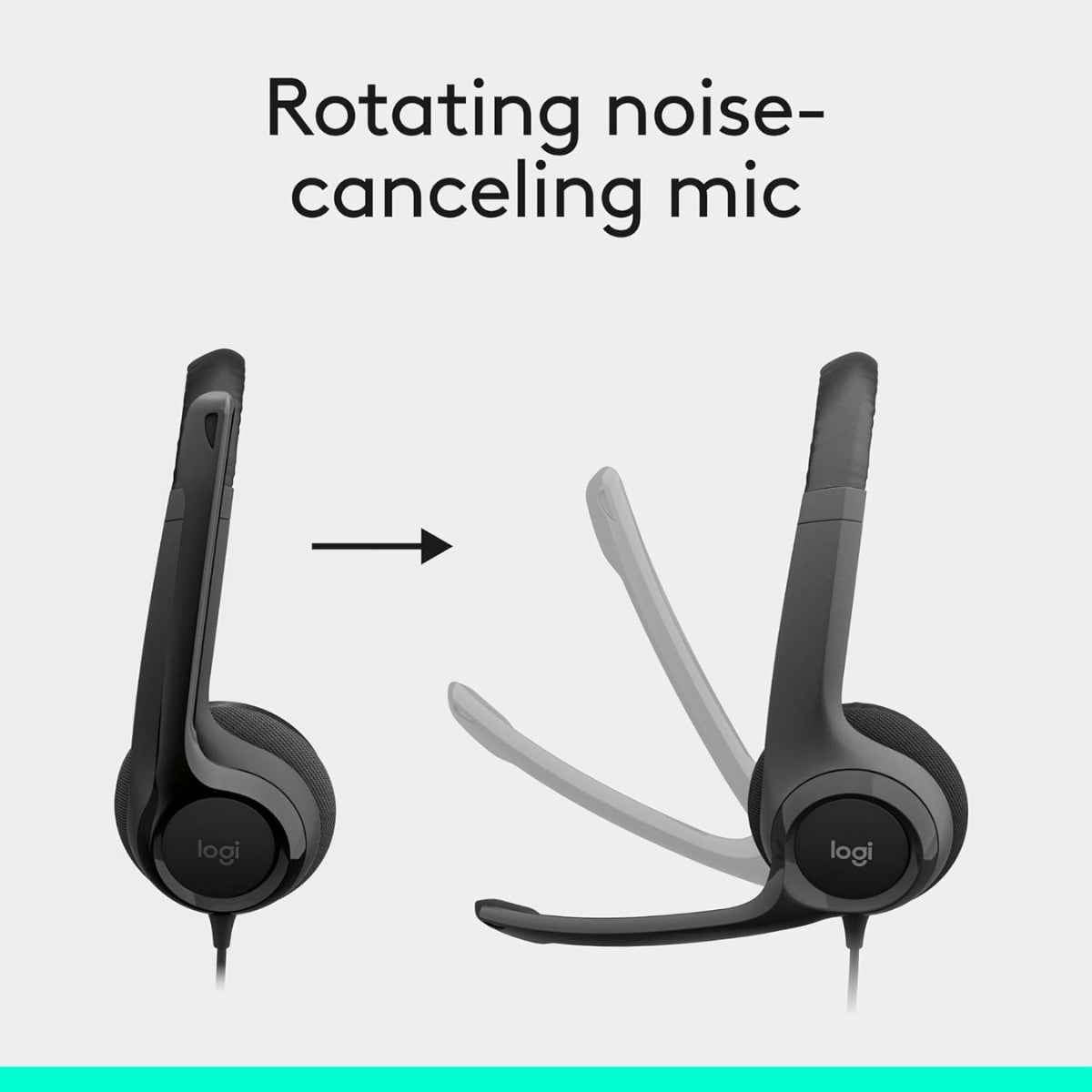 Logitech H390 USB Headset with Noise-Canceling Mic – Digital Stereo Sound & Plug-and-Play USB-A Connectivity