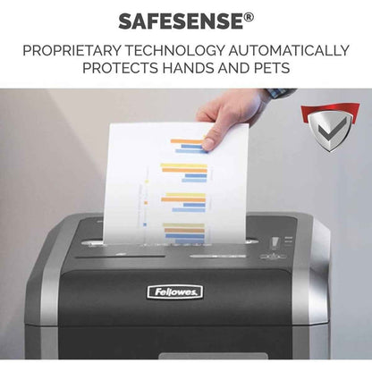 Fellowes PowerShred 225Ci Cross-Cut Shredder, 60L Bin Capacity, 4 x 38mm Cut Size, P-4 Security Level, SafeSense & SilenShred Technology, Shreds Up to 24-Sheets, Energy Saving System, Black | 225Ci