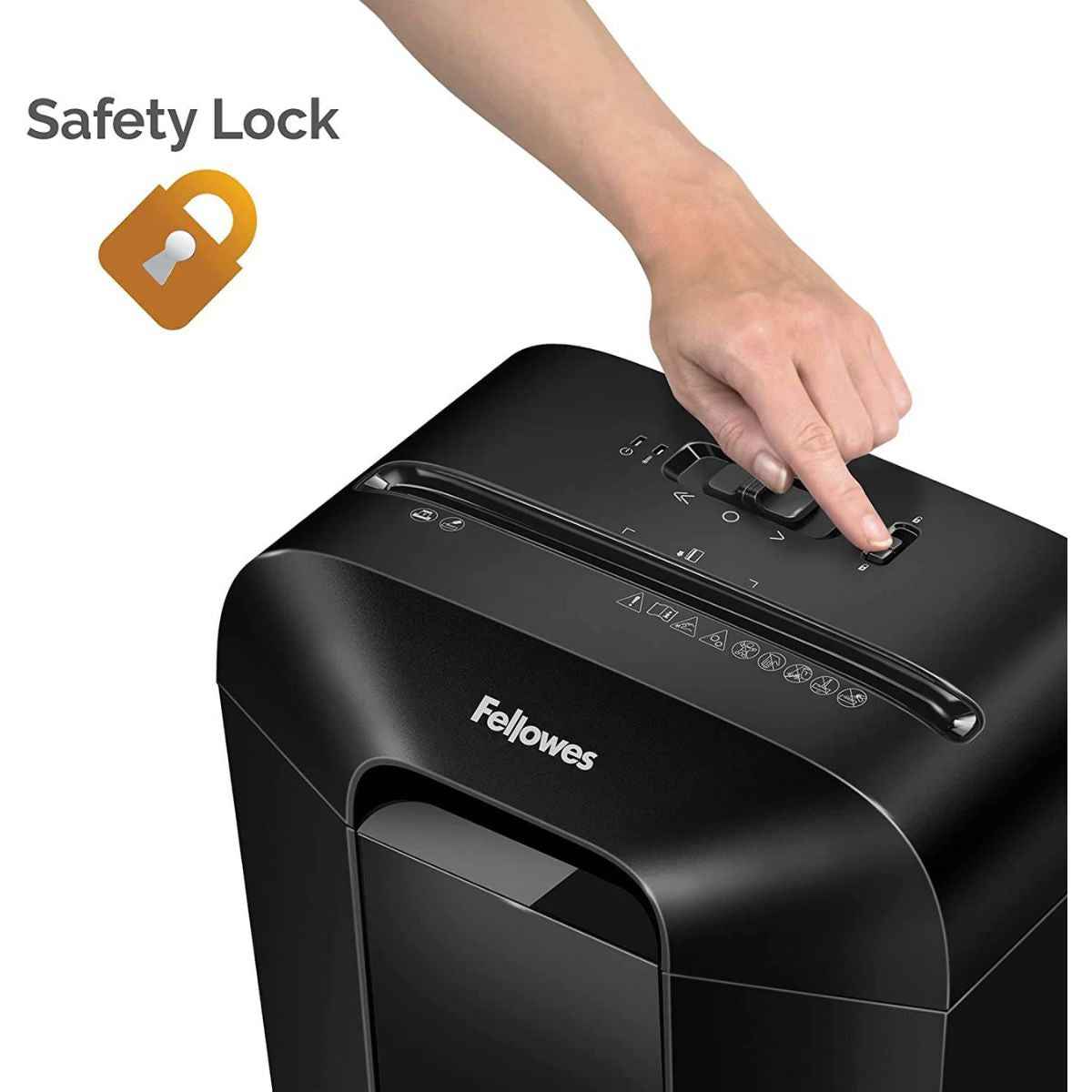 Fellowes Light Duty Cross Cut Shredder, Patented Safety Lock, Shreds 9 Sheets Per Pass, 4.4 Gallon Bin, Medium Use, Quiet Operation, Can Shred Staples / Credit Cards / Paper Clips, Black | LX50