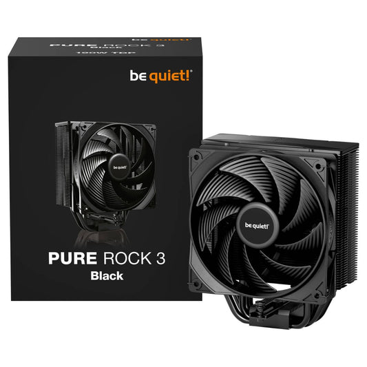 Be Quiet! Pure Rock 3 CPU Cooler | 120mm Pure Wings 3 Fan | 2000 RPM | 59.6 CFM Airflow | 4 × 6mm Heat Pipes | HDT Technology | Black | BK039