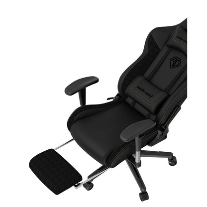 AndaSeat Jungle 2 Series Gaming Chair, Sturdy Retractable Footrest, Ergonomic Design, High-Quality PVC Leather, Lifetime Framework | Black