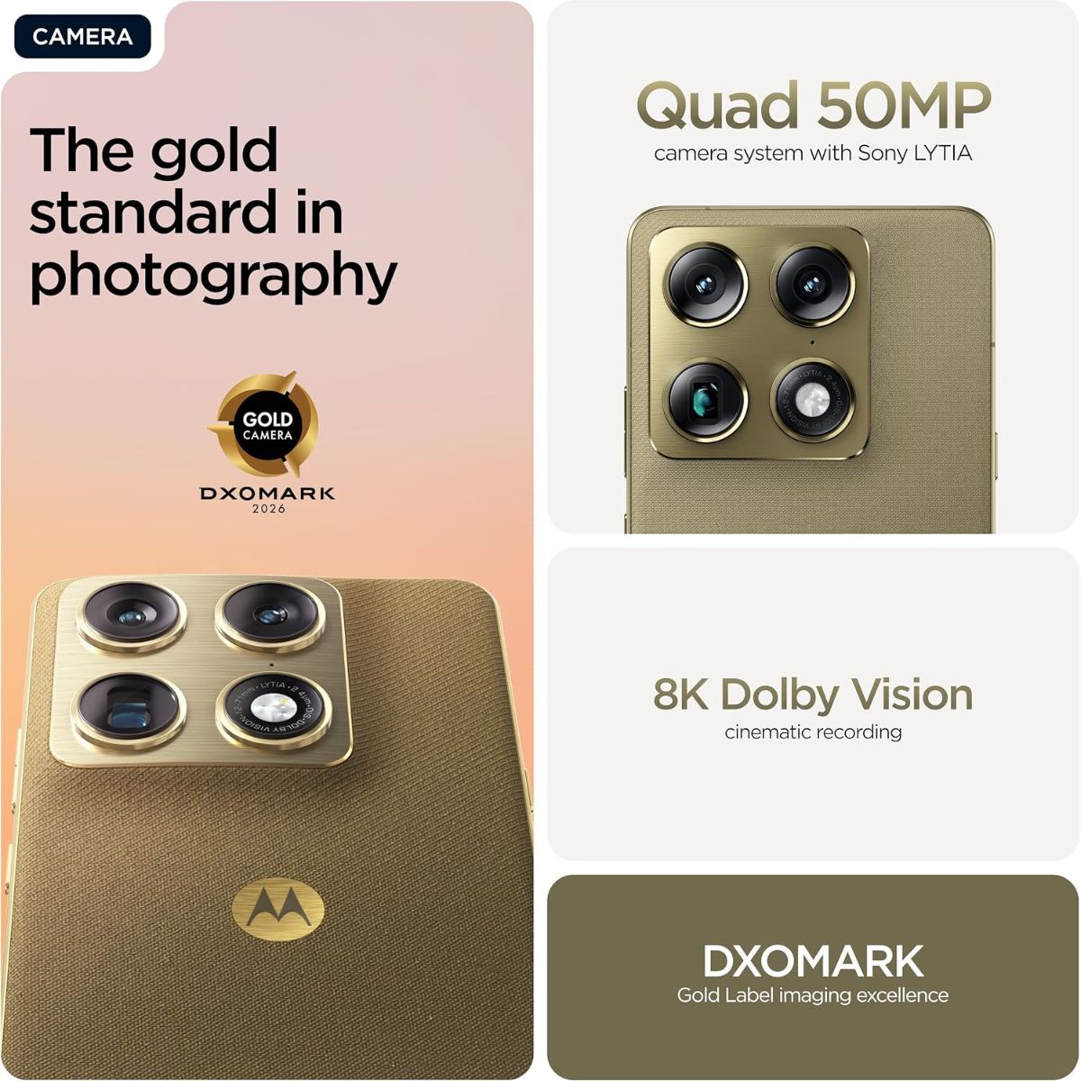 Motorola Signature 5G Smartphone, 16GB RAM + 16GB RAM Boost, 512GB Storage, OIS AI Camera, Extreme AMOLED 165Hz Display, Android 15, PANTONE Martini Olive, Complimentary Item Included