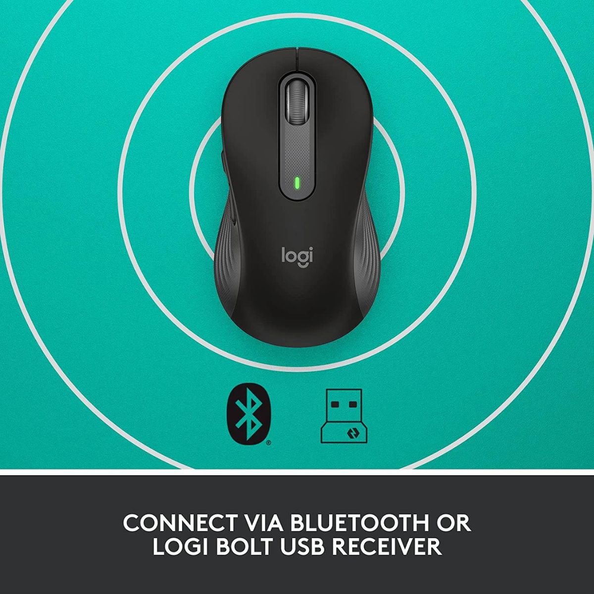 Logitech Signature M650 Wireless Mouse | Small to Medium Hands | Silent Clicks | 5 Buttons | Bluetooth | Multi-Device | 400 DPI | 10m Range | Graphite Black | 910-006253 / 910-006275