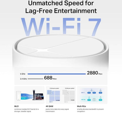 MERCUSYS Halo E27BE Whole Home Mesh Wi-Fi 7 System | BE3600 Dual-Band | 2880Mbps 5GHz + 688Mbps 2.4GHz | MLO &amp; 4K-QAM | 2.5Gbps + 2× Gigabit Ports | 200+ Devices | 460m² Coverage | 2-Pack