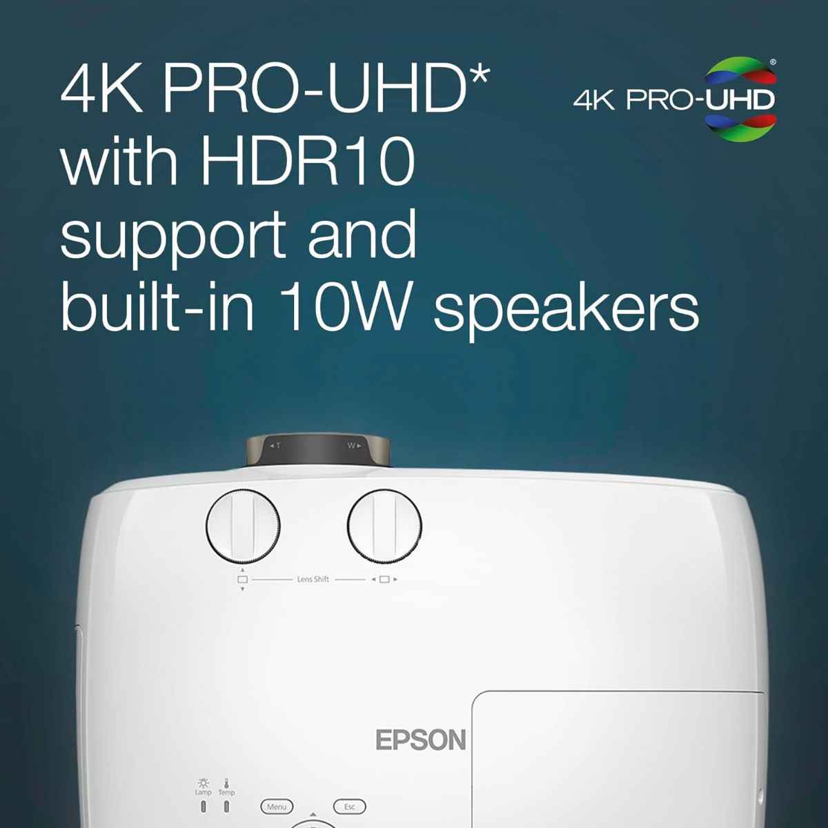Epson EH-TW7100 3LCD 4K PRO-UHD Home Cinema & Gaming Projector – 3000 Lumens, BT Connect, Up to 500″ Display