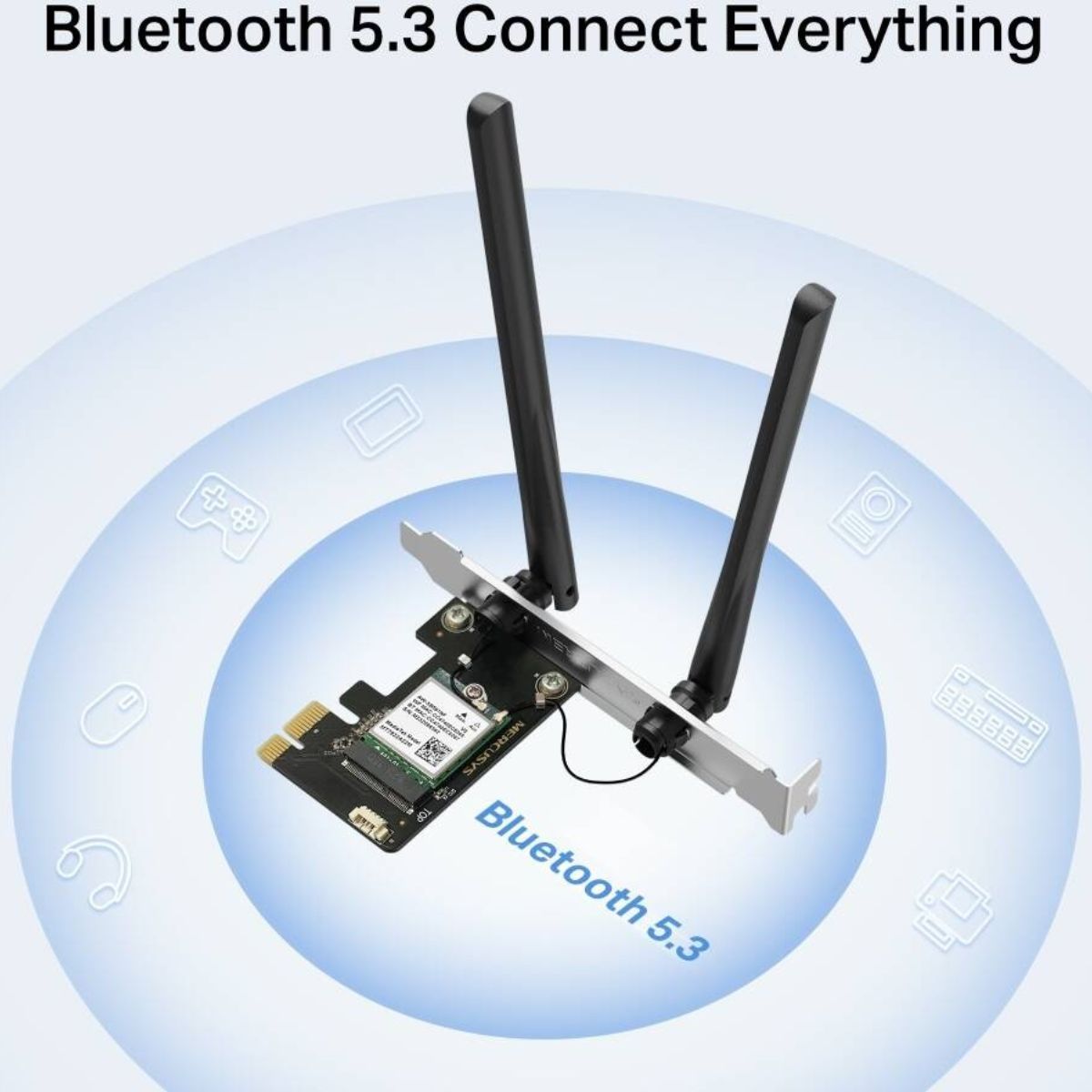 MERCUSYS MA80XE AX3000 Wi-Fi 6 PCIe Adapter | Dual-Band 3Gbps | Bluetooth 5.3 | 160MHz | 2 High-Gain Antennas | OFDMA & MU-MIMO | WPA3 | Windows 10/11