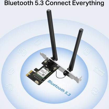 MERCUSYS MA80XE AX3000 Wi-Fi 6 PCIe Adapter | Dual-Band 3Gbps | Bluetooth 5.3 | 160MHz | 2 High-Gain Antennas | OFDMA & MU-MIMO | WPA3 | Windows 10/11