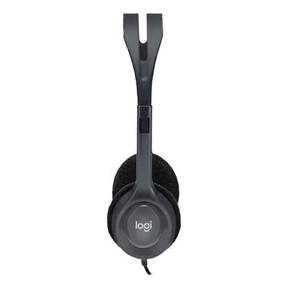 Logitech Stereo Headset H110 with Noise Cancelling Microphone - Black