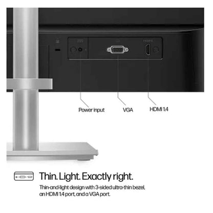 HP Series 5 524SH Monitor, 23.8" FHD IPS Display, 100Hz Refresh Rate, 5ms (GtG W/ Overdrive) Response Time, Tilt & Height Adjustable, 16 9 Aspect Ratio, Black/Silver | 94C19AA