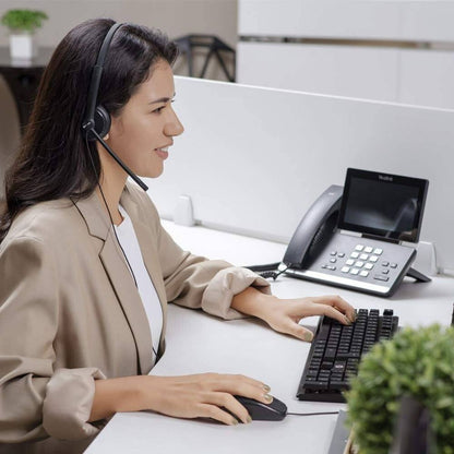 YEALINK YHS34 MONO, Wired Headset with QD to RJ Port, Ultra Lightweight Design, High-Quality Audio Experience | YHS34