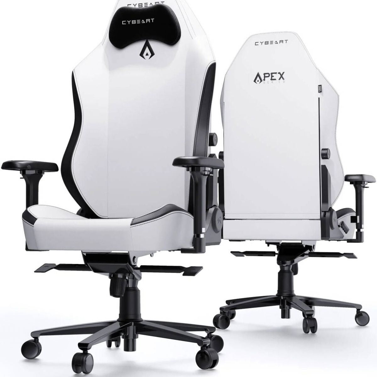 Cybeart Arctic White APEX 2.0 Gaming Chair | Endura Nappa Leatherette | 4D Lumbar & Armrests | 135° Recline | 150kg | GC-PUAPEX-09