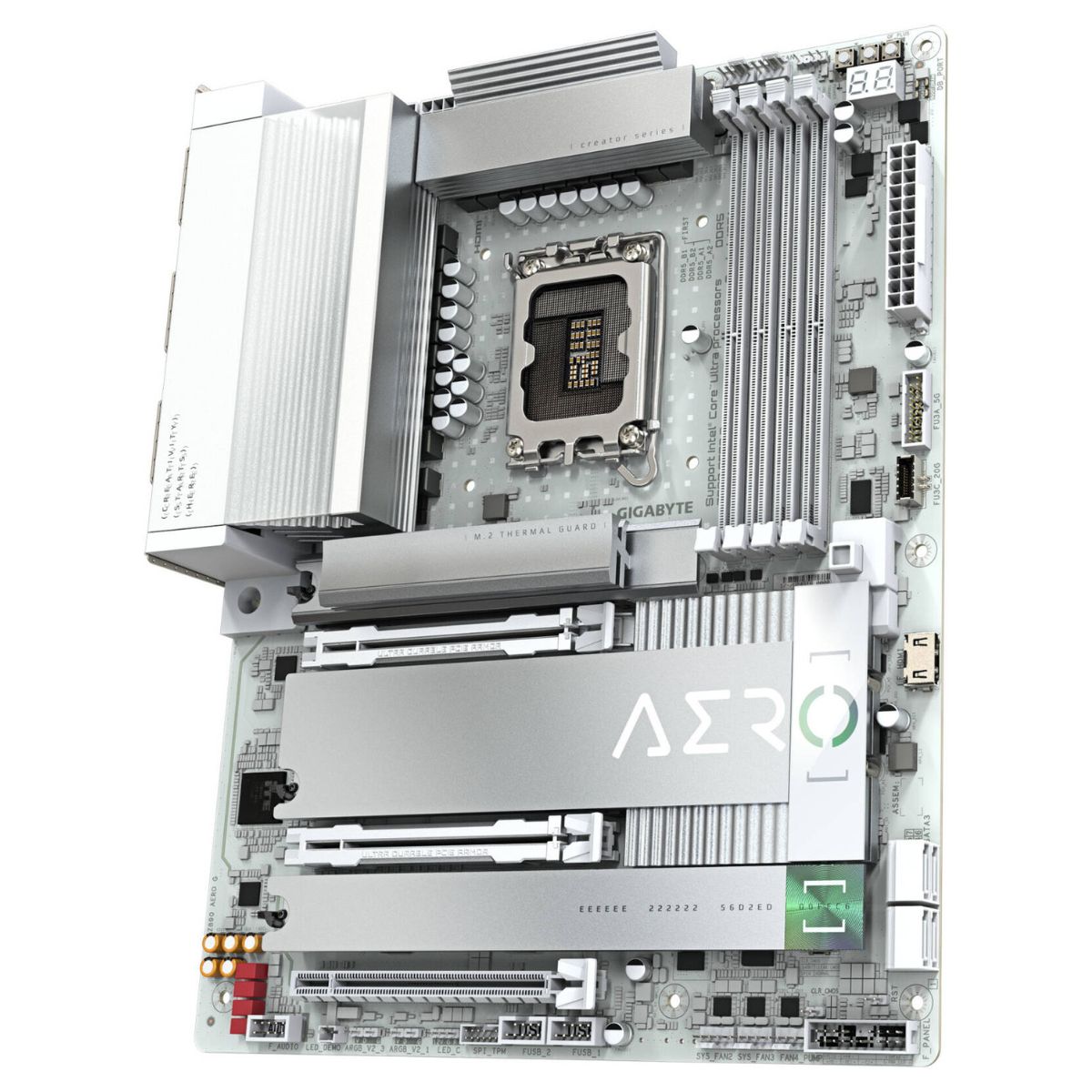 GIGABYTE Z890 Aero G LGA 1851 ATX Motherboard, Intel Z890 Express Chipset, 4x DDR5 DIMM Slots, Up to 256GB Max Memory, Wi-Fi 7 & BT5.4, 2x PCIe 5.0 x16 Slots, 5 x M.2 Slots, White | Z890-AERO-G