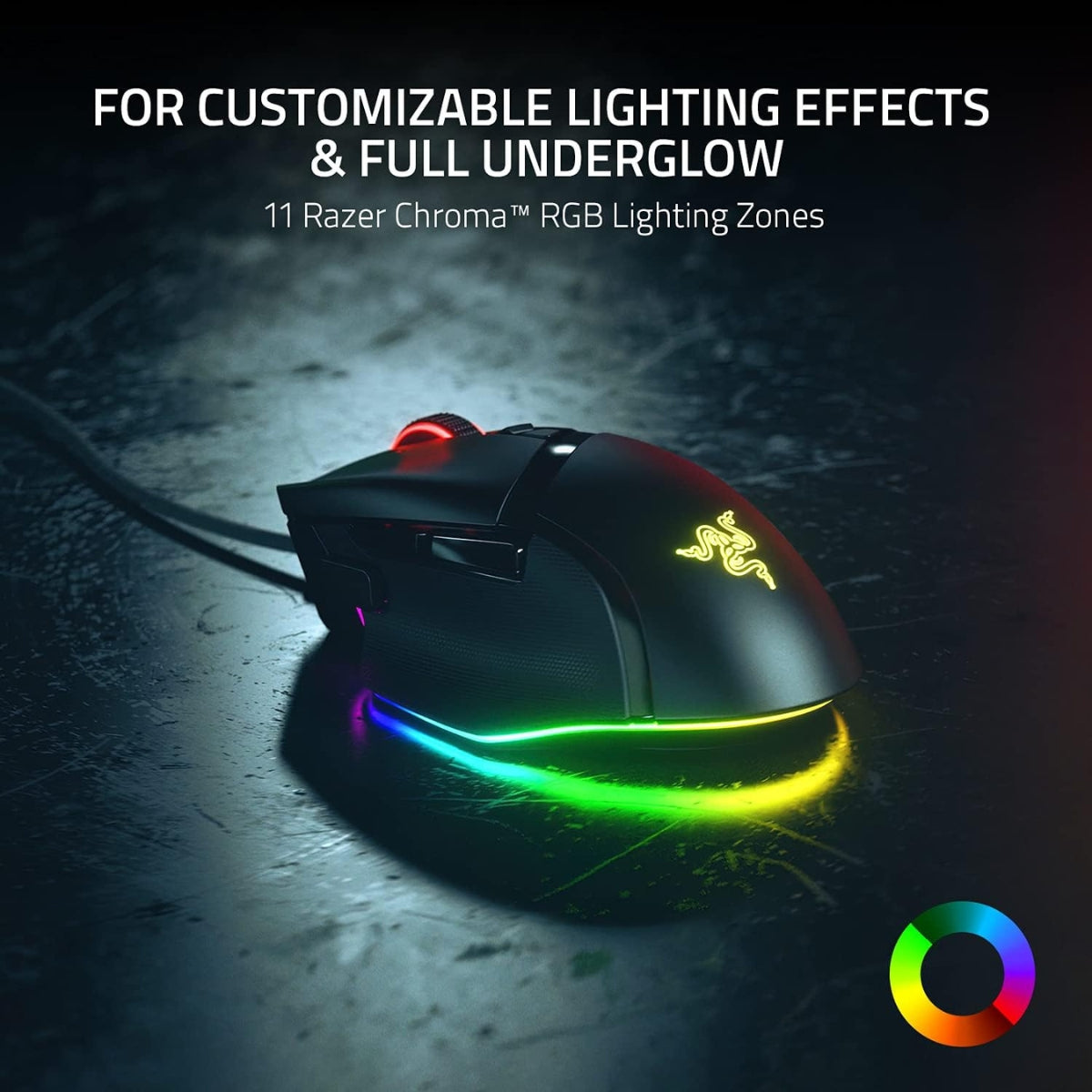 Razer Basilisk V3 Customizable Ergonomic Gaming Mouse Black RZ01-04000100-R3M1: Fastest Mouse Switch, Chroma RGB Lighting 26K DPI Optical Sensor 11 Programmable Buttons HyperScroll Tilt Wheel