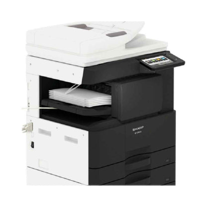 Sharp BP-30M28 7'' LCD Touchscreen Multi-Functional Printer, A3 Black & White Photocopier, Print/Scan/Fax/File, RAM 128GB, Standard 1100 Sheets Capacity, 28 B/W Ppm, 220 - 240V, Black White | BP-30M28