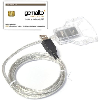 Gemalto CT30 USB Smart Card Reader, USB CCID Connector, 2Kbps/826Kbps Read & Write Speed, 4.8MHz Clock Frequency, Min 100000 Card Insertion Cycles, Emirates ID Reader | A1261962A