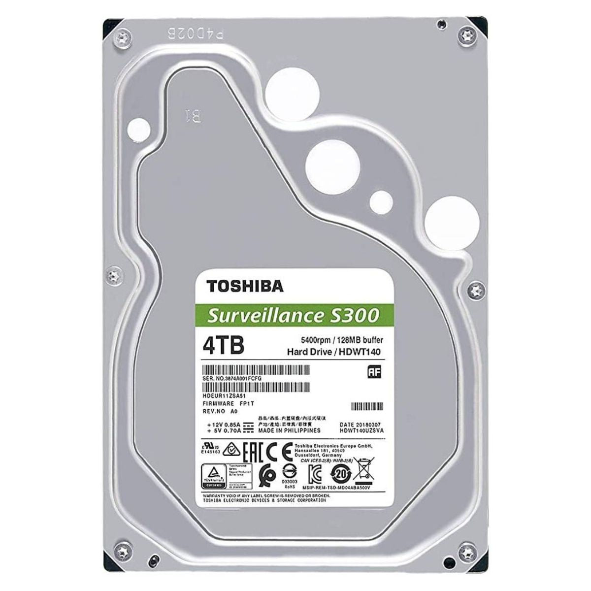 Toshiba S300 Surveillance HDD – 3.5" SATA Internal Hard Drive (2TB / 4TB / 6TB / 8TB) for DVR & NVR 24/7 Recording