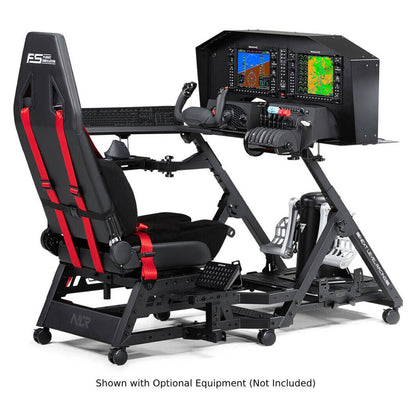 Next Level Racing Flight Seat Pro, 4ft-6ft 9" Supported Height, 150kg Supported Max Weight, Casters & Stationary Feet, Dense Foam Seat w/ Lumbar Cushion, Adjustable Mounting Plates, Black | NLR-S033
