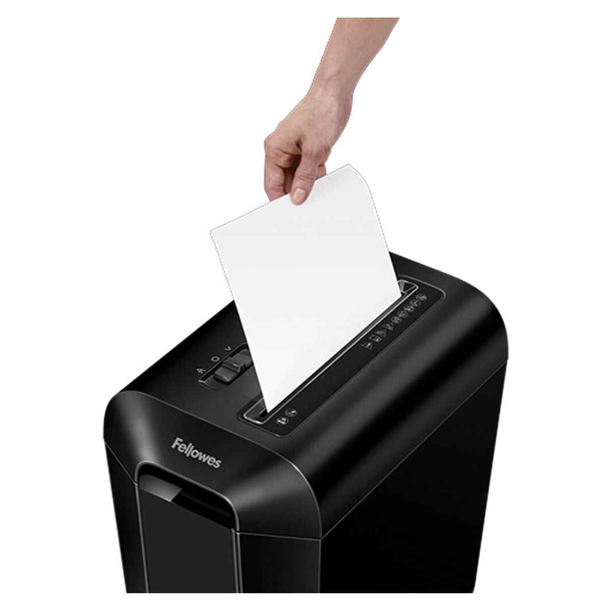 Fellowes Powershred LX65 Cross-Cut Paper Shredder | 10 Sheet Capacity | 4 x 40mm Cross-Cut Particles | SafeSense Technology | 22L Bin | Black | 4400701