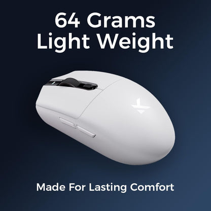 MCHOSE G3 Wireless Gaming Mouse | PAW3311 Sensor | 12,000 DPI | Tri-Mode Connection | 1K Polling Rate | 64g Lightweight Design | 170H Battery | White | MC-G3V2-4