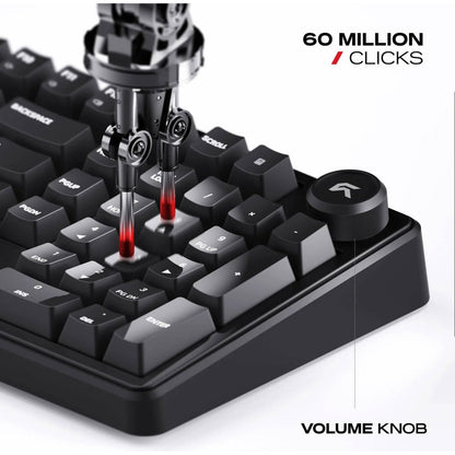 Cybeart Akula 99 Lite Mechanical Gaming Keyboard | 99% Compact Full-Size Layout | Hot-Swappable Linear Switches | RGB Backlit | USB-C Wired | Media Knob | Black | KB-AKULA99LITE-CYB01