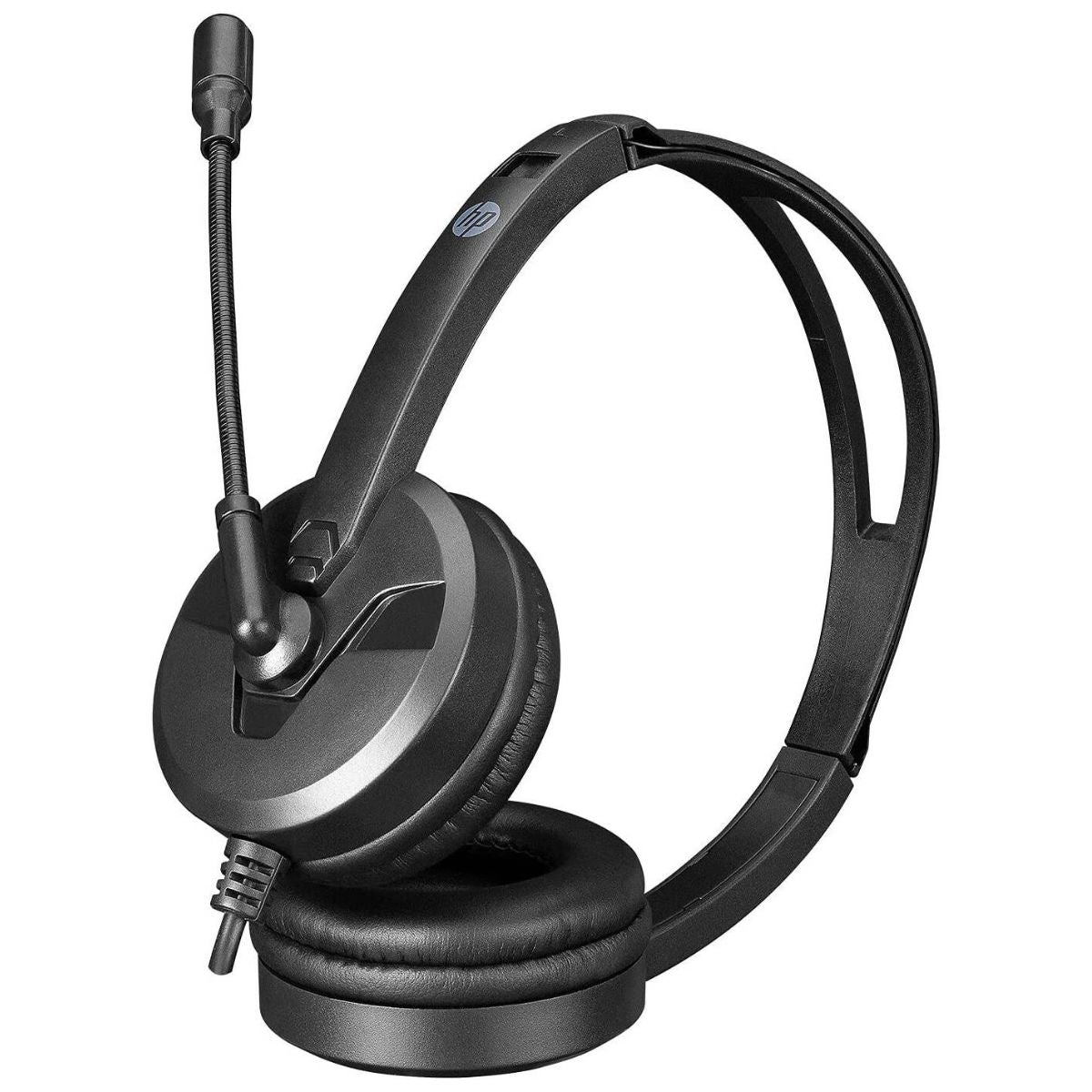 HP DHE-8009 Stereo Headphones 40mm Driver Diameter Noise-Cancelling Microphone 3 5mm Audio Jack Black DHE-8009