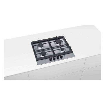 Siemens iQ500 Built In Gas Hob EC6A5PB90M  With Sabaf Burners, 60CM Width, German Engineering, StepFlame Technology, Cast Iron with Rubber Feet Pan Support, Stainless Steel