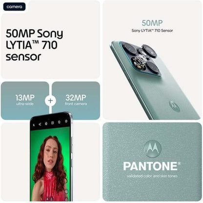 Motorola Edge 70 Fusion 5.5G Smartphone, 12GB RAM + 12GB RAM Boost, 256GB Storage, 6.8" pOLED 144Hz Display, Sony LYTIA Camera, 7000mAh Battery, IP68/IP69, PANTONE Country Air, PANTONE Blue Surf