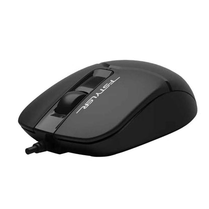 A4Tech Fstyler Silent Wired Mouse FM12ST – 1200 DPI, Silent Clicks, USB-C &amp; USB-A Support, Black