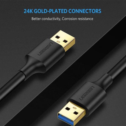 UGREEN USB 3.0 Type-A Male to Male Cable | 1 & 2 Meter | Up to 5Gbps | Gold-Plated | 10370 / 10371