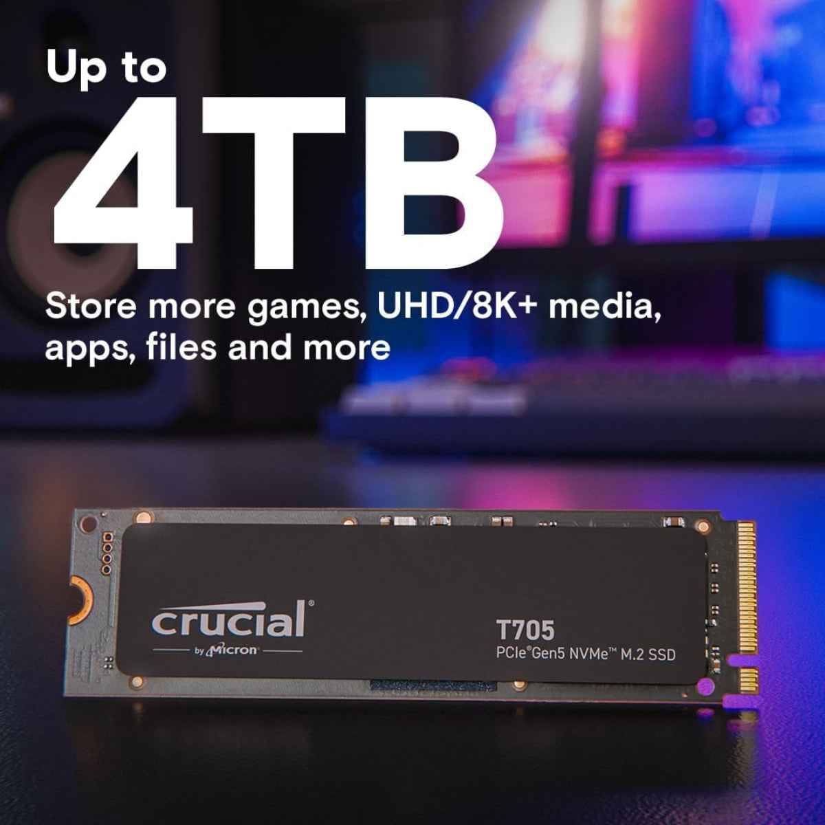 Crucial T705 PCIe 5.0 NVMe SSD – 4 TB | Blazing Gen-5 Performance