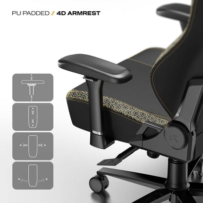 Cybeart NEO Series Imperial Edition 2.0 Gaming Chair, Supreme PU Leather, Memory Foam Lumbar Pillow, 60mm Caster Wheels, 4D Armrest, Inbuilt Lumbar Arch, 150Kg Max Weight, Imperial | GC-PUAPEXNEO-01