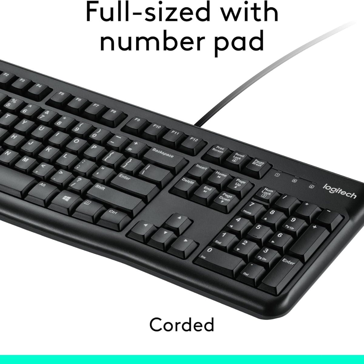 Logitech MK120 Wired Keyboard and Mouse Combo | Full-Size Keyboard | Optical USB Mouse | English/Arabic Layout | Black | 920-002546