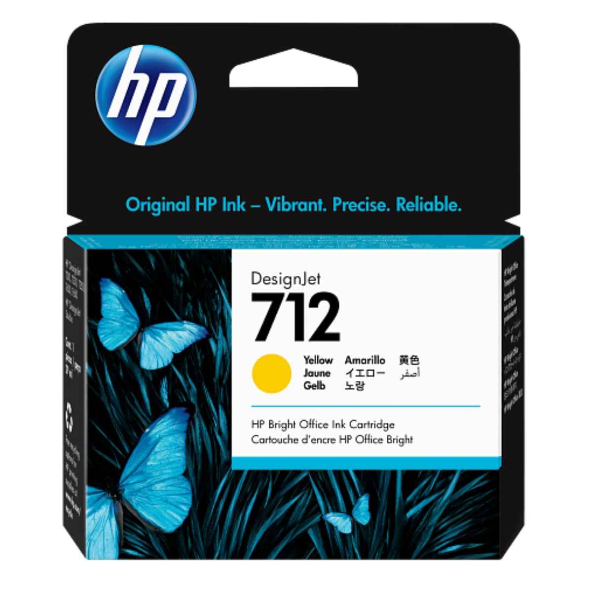 HP 712 29‑ml DesignJet Original Ink Cartridge – Cyan, Magenta, Yellow, Black – Professional Large-Format Printing for HP DesignJet – High-Precision, Reliable OEM Ink