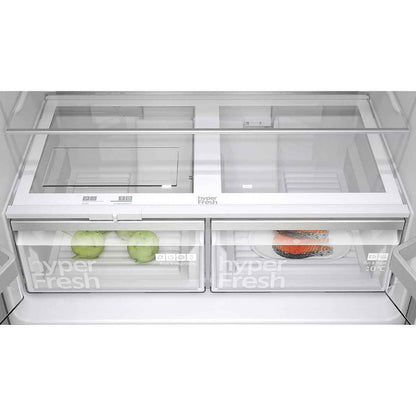 Siemens iQ300 605L French Door Bottom Freezer Fridge Freezer – Black Steel Anti-Fingerprint, (KF96NAXEAG)