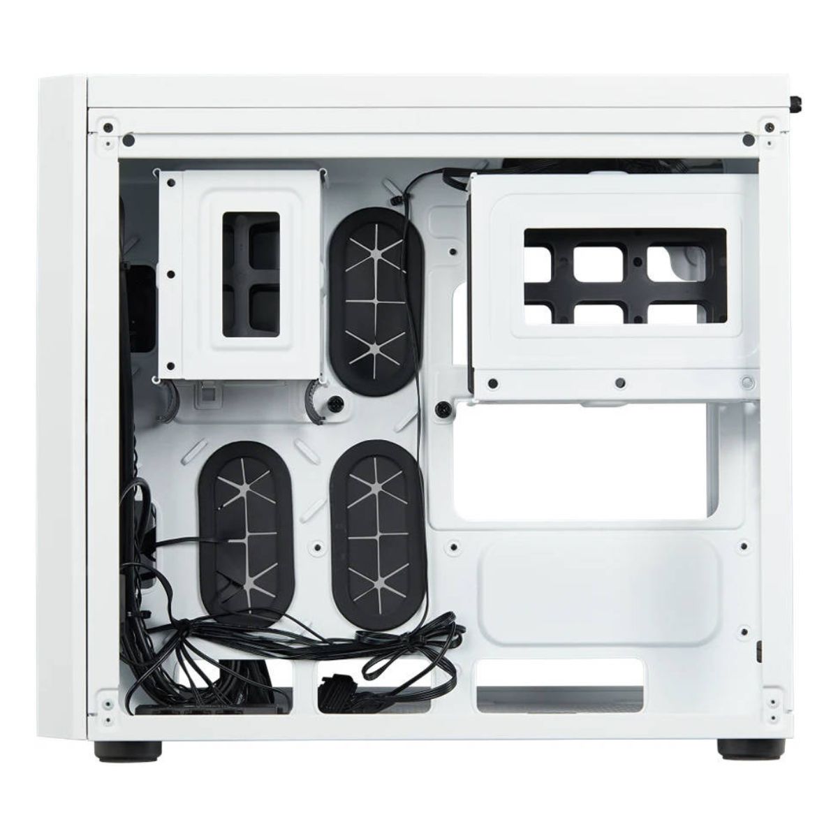 Corsair 280X Crystal RGB Tempered Glass Micro ATX PC Case, Steel+Plastic+Tempered Glass Materials, Up to 240mm Radiator, Up to 6x Fans, White | CC-9011137-WW