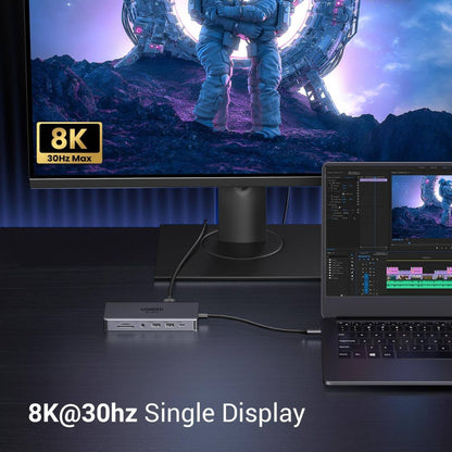UGREEN Revodok Pro 211 11-in-1 USB-C Hub | 4K @ 60Hz | Up to 10Gbps | Dual HDMI | 100W USB-C PD | Gigabit Ethernet | SD/TF | 15965