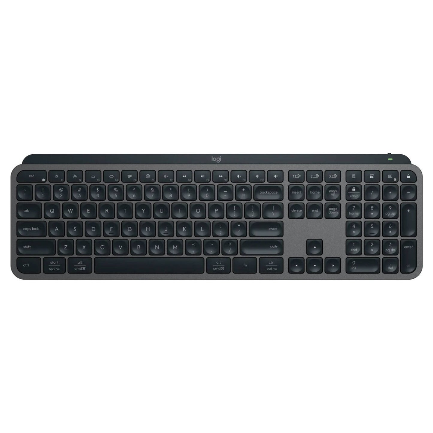 Logitech MX Keys S Combo Performance Wireless Keyboard and Mouse with Palm Rest, Customizable Illumination, Fast Scrolling, Bluetooth, USB C, for Windows, Linux, Chrome, Mac - Graphite (English/Arabic)