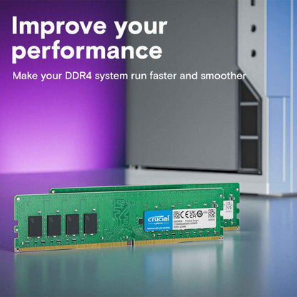 Crucial Basics UDIMM DDR4 RAM 3200 MHz CL22 Desktop Memory UDIMM Voltage - 1.2V Speed PC4-25600