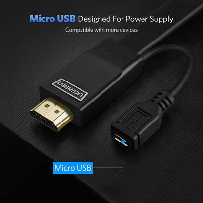 UGREEN 30449 HDMI to VGA Cable | 1920 × 1080P @ 60Hz | Gold-Plated Connector | 1.5m | Black