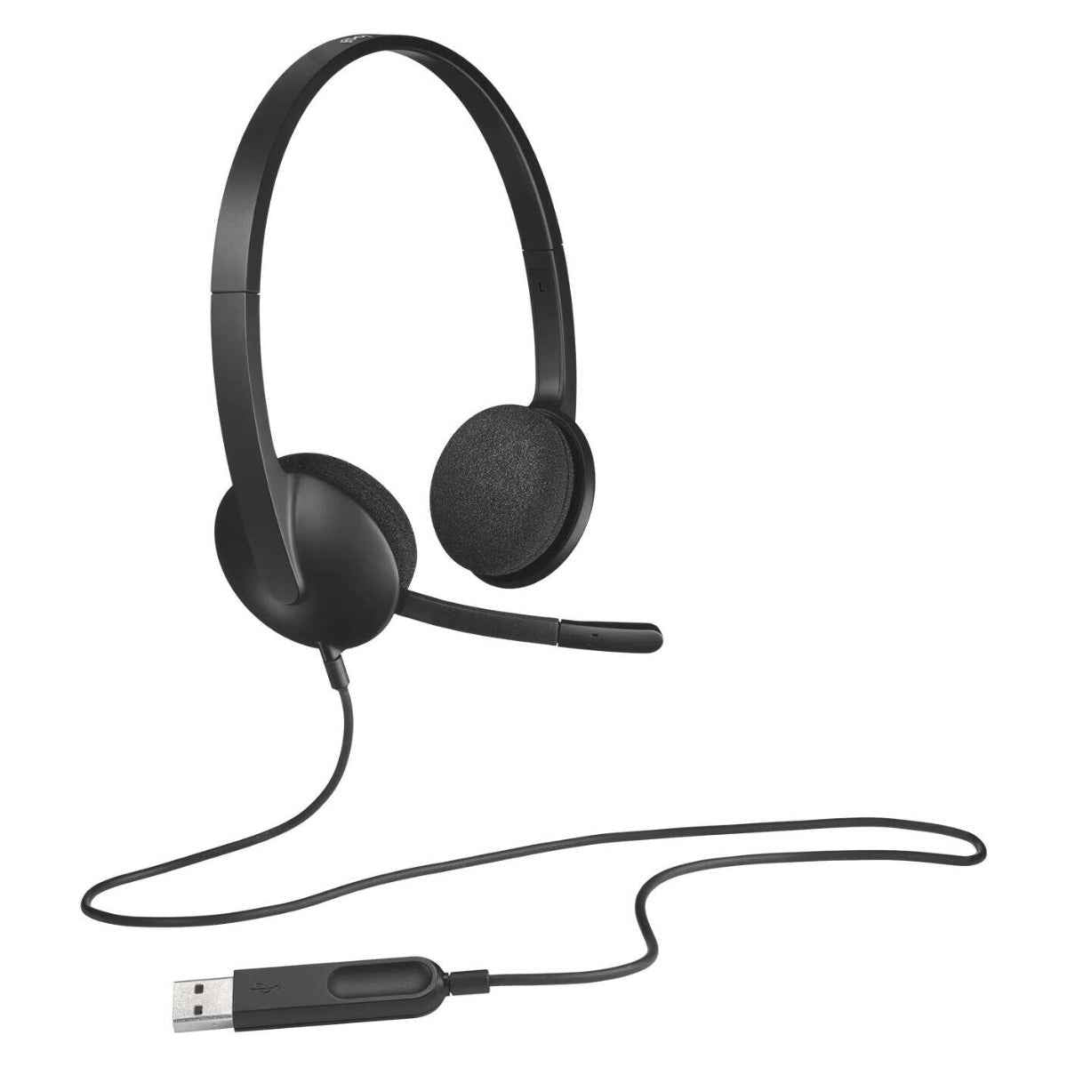 Logitech H340 USB PC Headset with Noise-Cancelling Mic – Digital Stereo Sound &amp; Plug-and-Play USB-A Connectivity