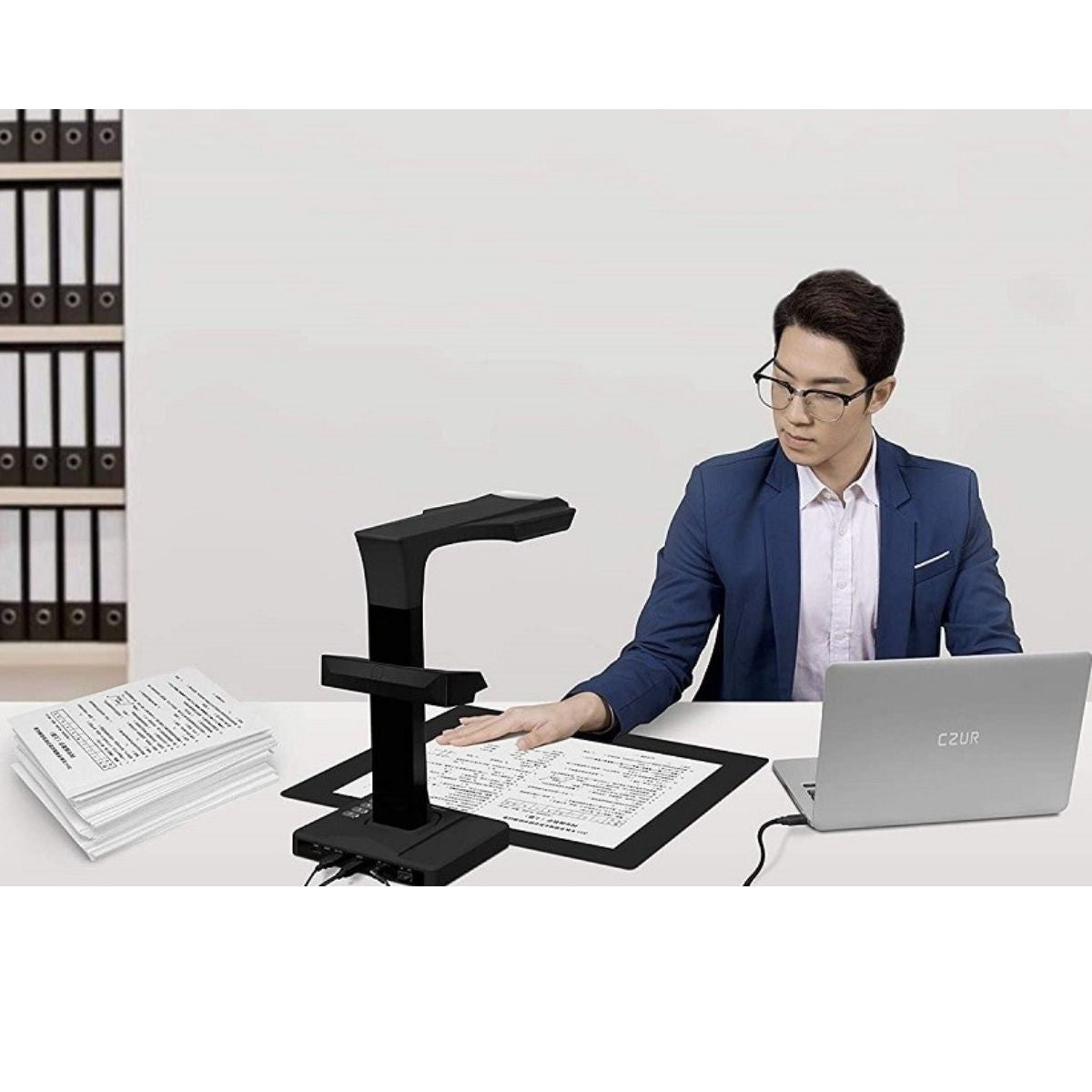 CZUR ET18 Pro Professional Document Scanner, 2nd Gen Auto-Flatten, Deskew Tech, 18MP Sony Camera, Capture A3, 186 Languages OCR, Convertable to PDF/Searchable PDF/Word/Tiff/Excel