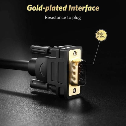 UGREEN DP105 DisplayPort to VGA Cable | Male to Male | 1080P @ 60Hz | 1.5m | Gold-Plated | Black | 10247