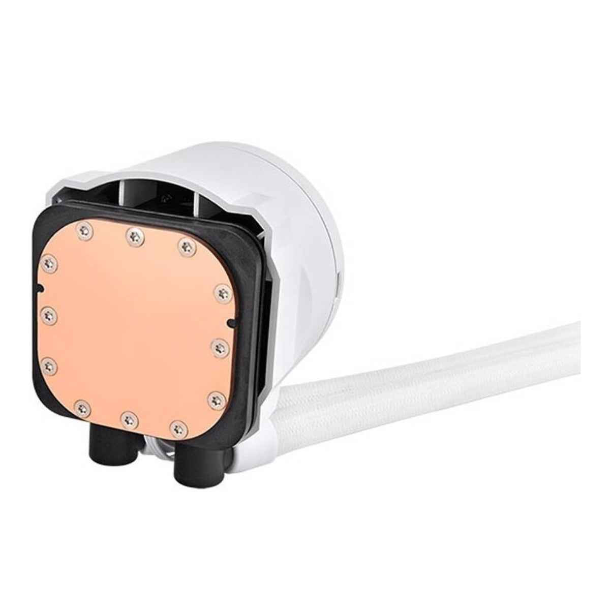 Thermaltake TH240 V2 Ultra EX ARGB Sync AIO Liquid Cooler – 240mm, 2×120mm PWM Fans, Mirror Waterblock LCD, Snow | CL-W425-PL12SW-A