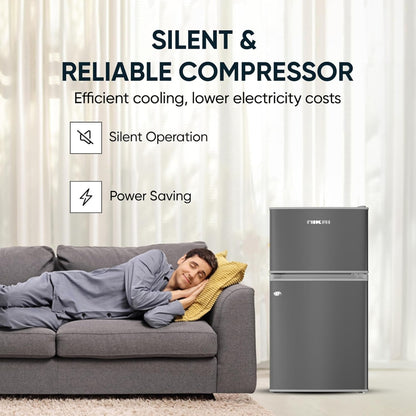 Nikai 135 Liter Double Door Small Refrigerator NRF135DDS, With Adjustable Thermostat, 250V Power, Defrost Cooling, Power Saving Silent & Reliable Compressor