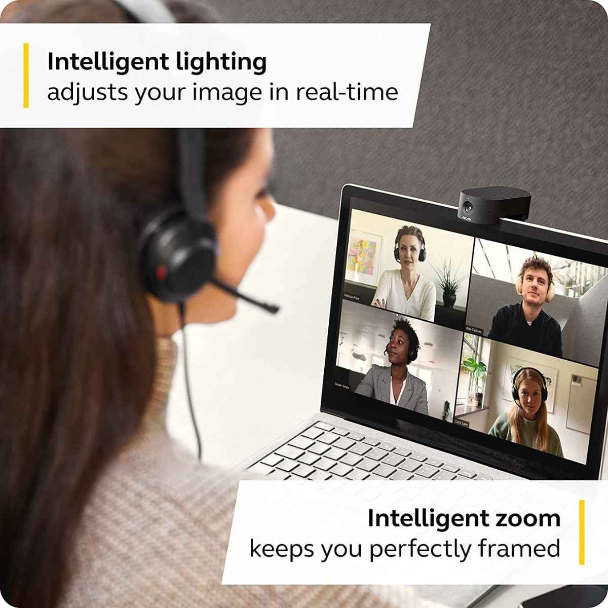 Jabra PanaCast 20 Video Conferencing Camera – 4K Ultra HD, AI Intelligent Zoom, USB-A | 8300-119