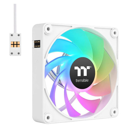 Thermaltake CT140 EX Reverse ARGB Sync PC Cooling Fan | 140mm | Reverse Blades | 1800 RPM | 94.95 CFM | Hydraulic Bearing | 3-Pack | Snow | CL-F195-PL14SW-A
