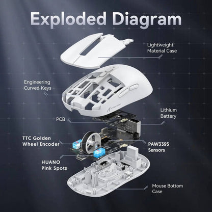 ATTACK SHARK X6 Wireless Gaming Mouse | PAW3395 | 26,000 DPI | 650 IPS | Tri-Mode | Charging Dock