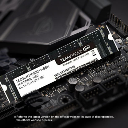Team TED3L4G1600C11-S01 4GB DDR3L Laptop RAM – 1600MHz, CL11, SO-DIMM, 1.35V
