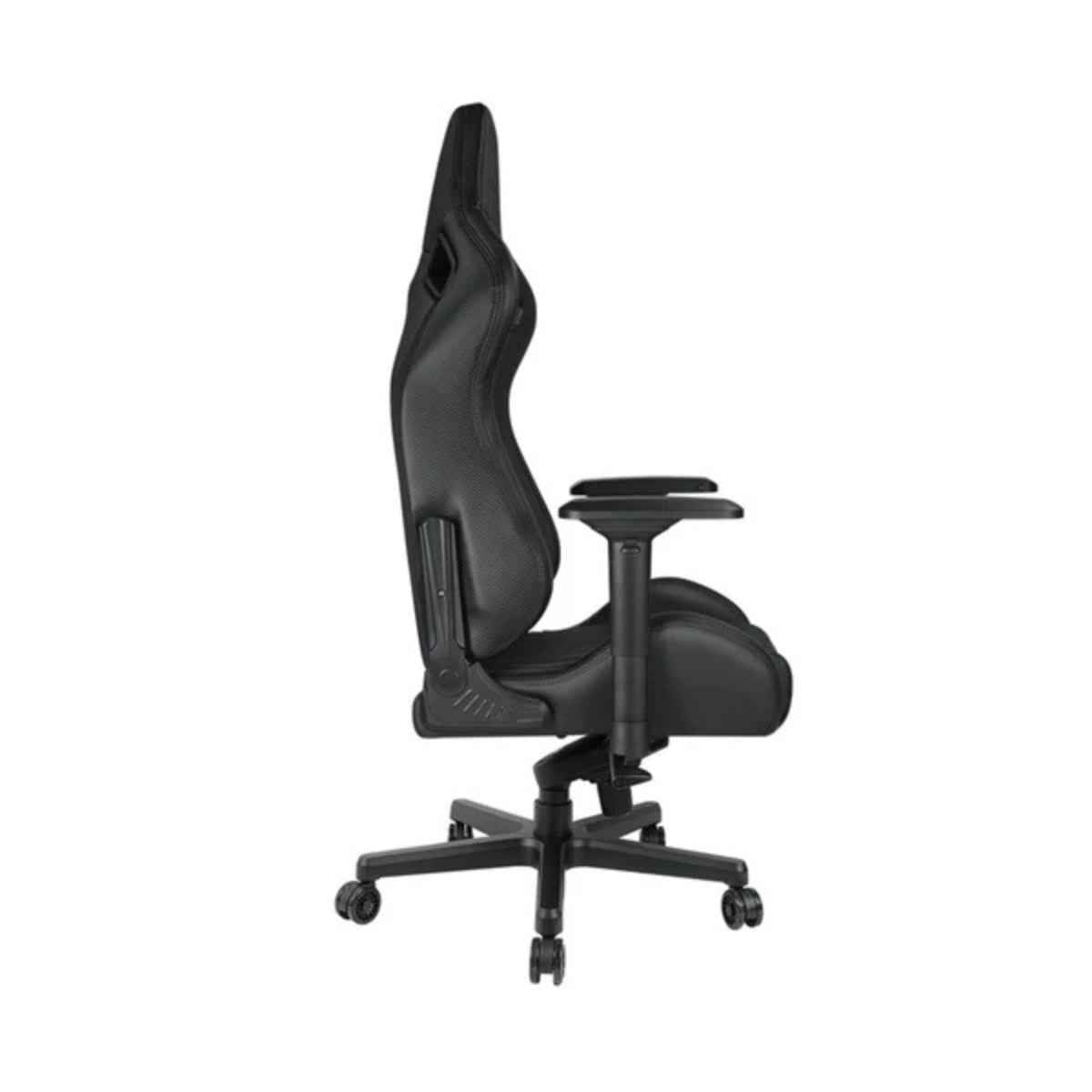 AndaSeat Dark Knight Premium Gaming Chair, Frog seat tray big memory lumbar pillow big memory headrest pillow 65mm casters black aluminum base, carbon pvc - Black