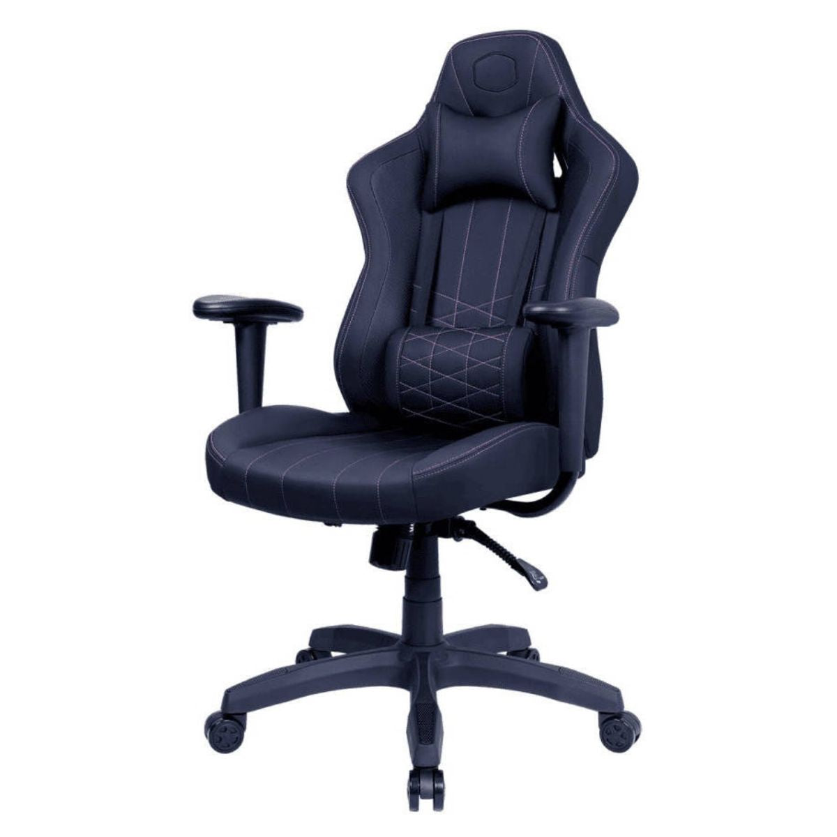 Cooler Master Caliber E1 Series Gaming Chair | Fixed Armrest | Ergonomic Headrest &amp; Lumbar Support | 90°–135° Recline | Perforated PU | High Density Foam | Black, Purple | CMI-GCE1-BK, CMI-GCE1-PR
